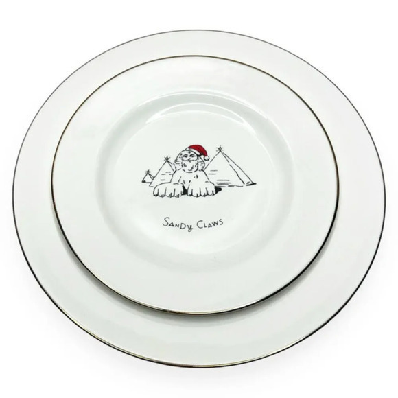 Merry Masterpieces 1st Edition 1999 Sandy Claws‎ Dinner & Dessert Plate Set of 2 - Picture 1 of 8